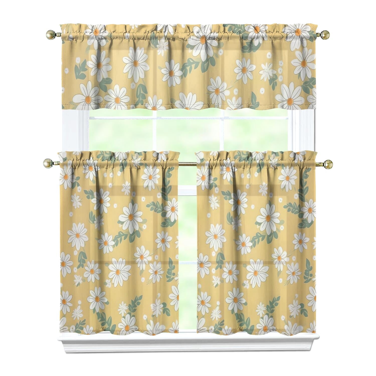 Curtains Yellow And Whitenull