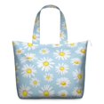 thumbnail image 1 of Daisy Print Retro Shoulder Bag - Large Capacity Zippered Weekender Tote with Durable Handles, Perfect for Work & Gym Essentials, 1 of 2