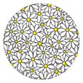 thumbnail image 1 of Daisy Print Round Tablecloth, Elastic Fit for Seasonal Dining Decor, Home or Patio Use, Fits 44-52", 1 of 7
