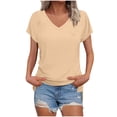 thumbnail image 1 of Daisy Print T-Shirts for Womens V Neck Tee Short Sleeve Tops Loose Fit Tunic Blouses Summer Basic Boho Dressy Cute Tops 2025, 1 of 7