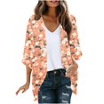 thumbnail image 1 of Daisy Printed Cardigans for Women Summer Baggy Boho Tunic Tops Fltter Hem Blouses 3/4 Length Sleeve Tops Outfits Loose Fitted Tunic Blouse Bussiness Work Office Clothing 2025, 1 of 5