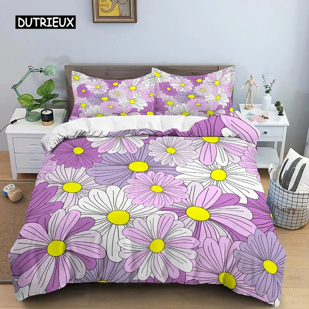 daisy-printed-duvet-cover-floral-pattern-bedding-set-for-girls-king