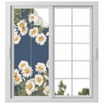 thumbnail image 1 of Daisy Privacy Window Film, Decorative Frosted Glass Window Film, Spring Floral Summer Botanical Elegant Navy Blue Reusable Peel and Stick Static Cling for Home Bathroom Office Glass Door 23.6"x59", 1 of 8