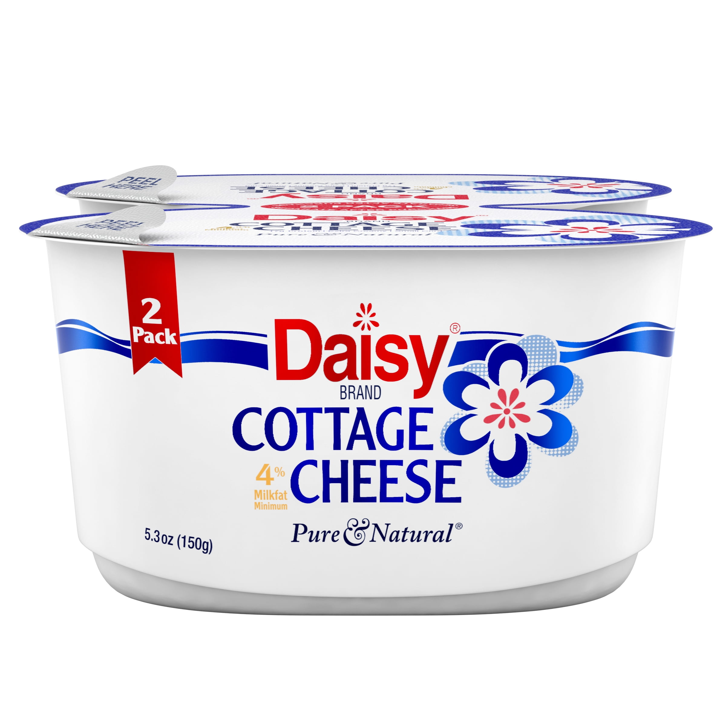 Daisy Pure and Natural Cottage Cheese, 4, Refrigerated Plastic Single Serve, 10.6 oz