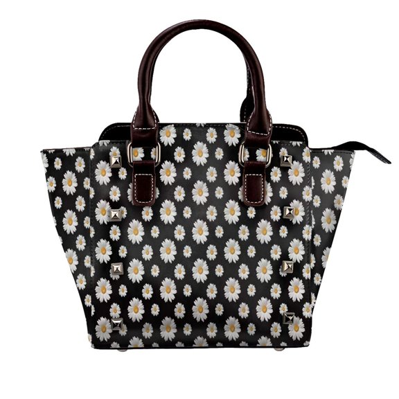 Daisy Repeat Pattern Rivet Fashion One-Shoulder Women's Handbag Tote Bag