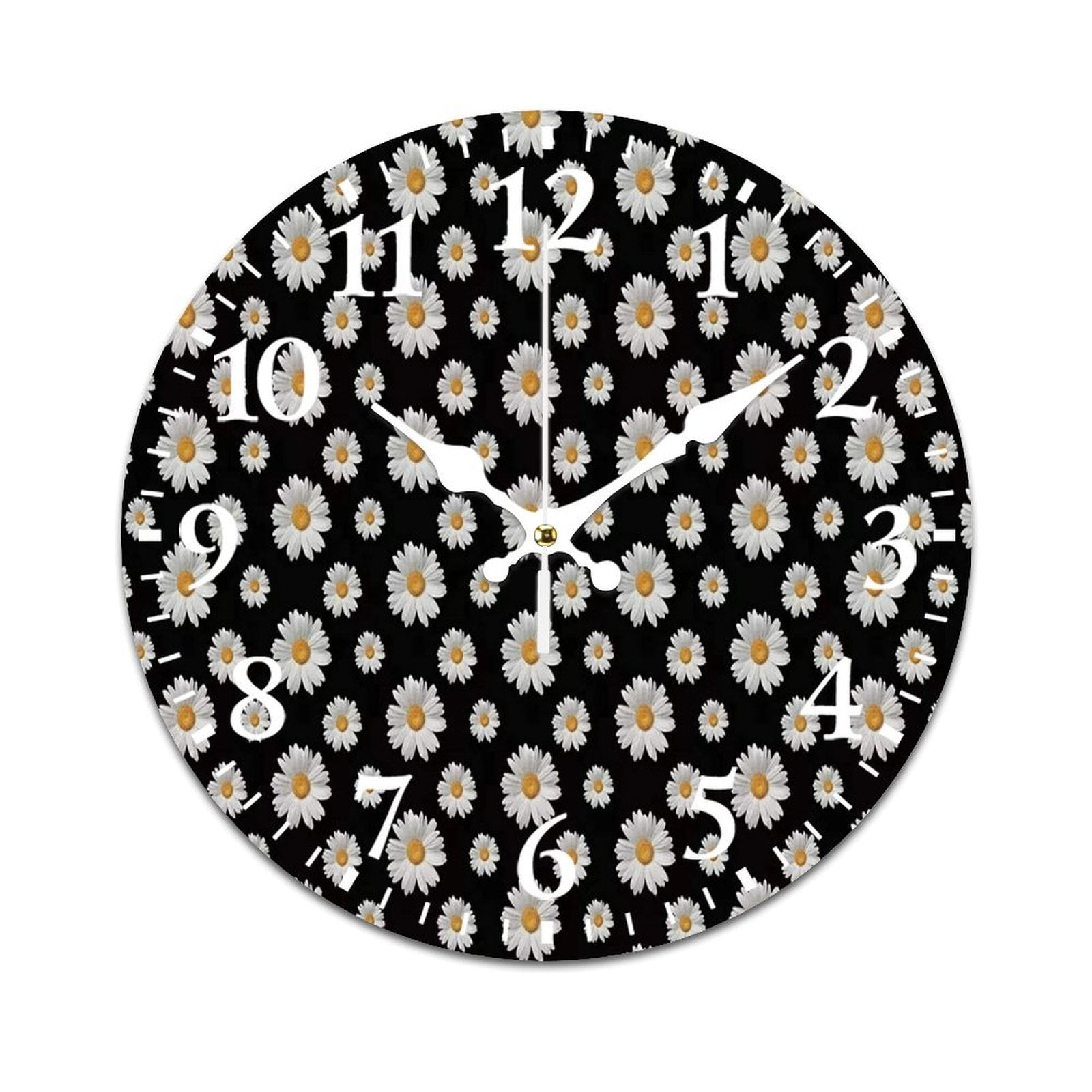 Daisy Repeat Pattern Wall Clock Modern Design Clocks Wall Hanging Home ...