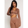 thumbnail image 1 of Womens Daisy Ribbed Knit Cropped Track Jacket, 1 of 3