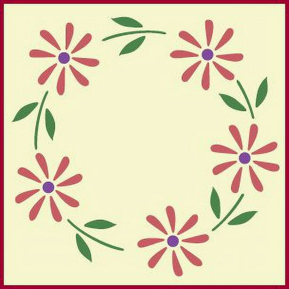 Daisy Ring Pillow Stencil - DIY Custom Wedding Romance Romantic Cupid Love Lovebird Decorations Template Reusable Laser Cut Mylar Template for Painting Home Decor Crafts - The Artful Stencil