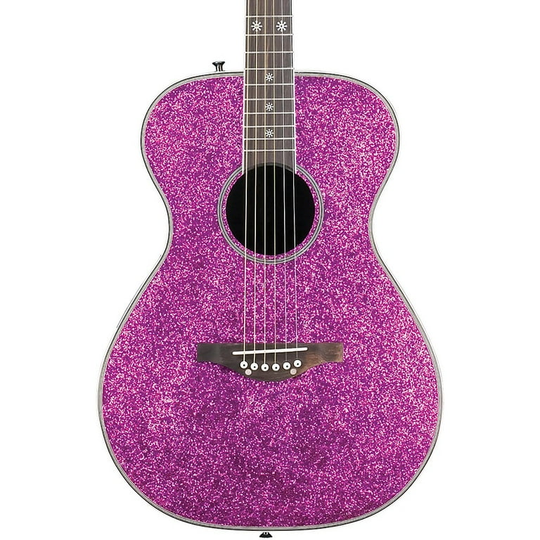 Daisy Rock Pixie Acoustic-Electric Guitar Pink Sparkle - Walmart.com