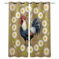 thumbnail image 1 of Daisy Rooster Blackout Curtains 54 Inches Long, Spring Floral Farmhouse Botanical Rustic Thermal Insulated Black Out Curtains, Darkening Window Curtain Drapes for Bedroom Living Room 52"x54" 2 Panels, 1 of 9