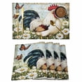 thumbnail image 1 of Daisy Rooster Placemats Set of 4, Vintage Farmhouse Flower Butterfly Rustic Country Non-Slip Place Mats Washable Table Mats for Kitchen Dining Table Decorations Indoor/Outdoor, 1 of 9