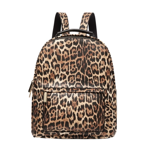 Daisy Rose Women's PU Vegan Leather Backpacks, Leopard