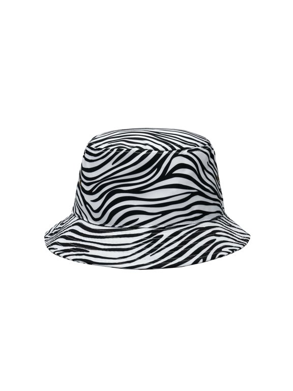 Bucket Hat - Unisex Packable Summer Travel Beach Sun Hat - Zebra