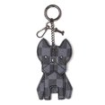 thumbnail image 1 of Daisy Rose Dog Keychain with Clasp and Key FOB Ring - PU Vegan Leather Small Decoration for Women Handbags and Backpacks - Black, 1 of 6