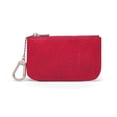 thumbnail image 1 of Daisy Rose Luxury Coin Purse Change Wallet Pouch - PU Vegan Leather Card Holder with Oversized Metal Keychain and Clasp - Red Python, 1 of 6