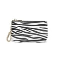 thumbnail image 1 of Daisy Rose Luxury Key Chain Pouch for Women | PU Vegan Leather Coin Purse with Clasp - Zebra, 1 of 6
