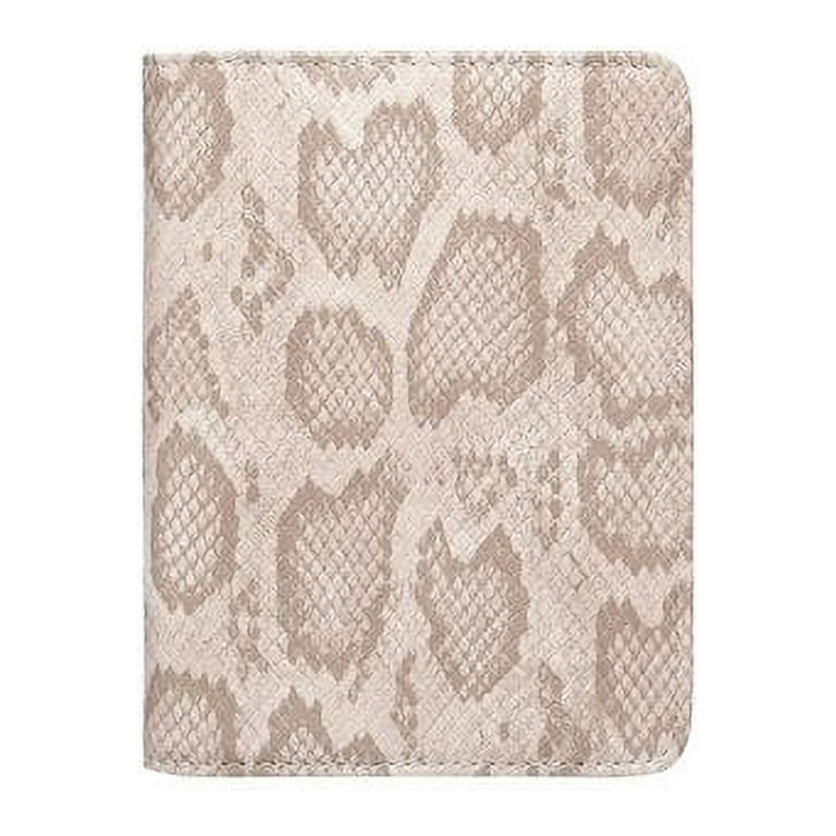 Daisy Rose Luxury Passport Holder Cover Case PU Vegan Leather RFID Travel Organizer Card Holder Cream snake Walmart