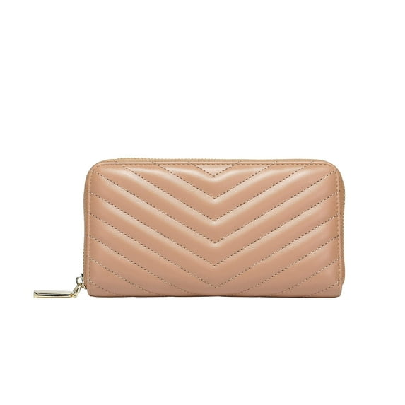 Daisy Rose RFID Blocking Zip Around Wallet and Phone Clutch, Blush