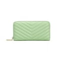 thumbnail image 1 of Daisy Rose RFID Blocking Unisex Quilted Zip Around Card Holder Wallet, Pistachio, 1 of 6