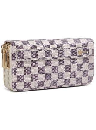 Louis Vuitton Cream and Gray Checkered Wallet - afp  Checkered Cream and Gray Women\'s Wallet main image 1