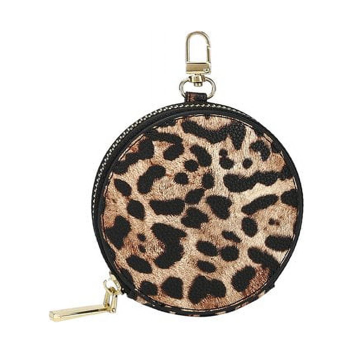Leopard Keyring Pouch Tiny Fur Coin Purse Leopard Coin 