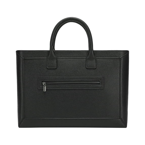 Daisy Rose Tote Shoulder Bag with front zipper - PU Vegan Leather - Black