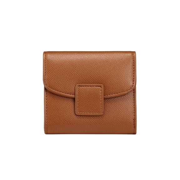 Daisy Rose Tri-fold Wallet - RFID Blocking Card Holder Organizer - PU Vegan Leather - BROWN