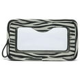 thumbnail image 1 of Daisy Rose Waterproof Make Up Bag for Wome with Transparent Window | PU Vegan Leather TSA Approved Cosmetic Toiletry Travel Pouch - Grey Zebra, 1 of 5