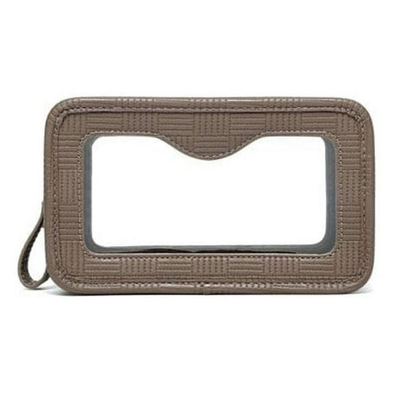 Daisy Rose Waterproof Make Up Bag for Wome with Transparent Window | PU Vegan Leather TSA Approved Cosmetic Toiletry Travel Pouch - Olive Check