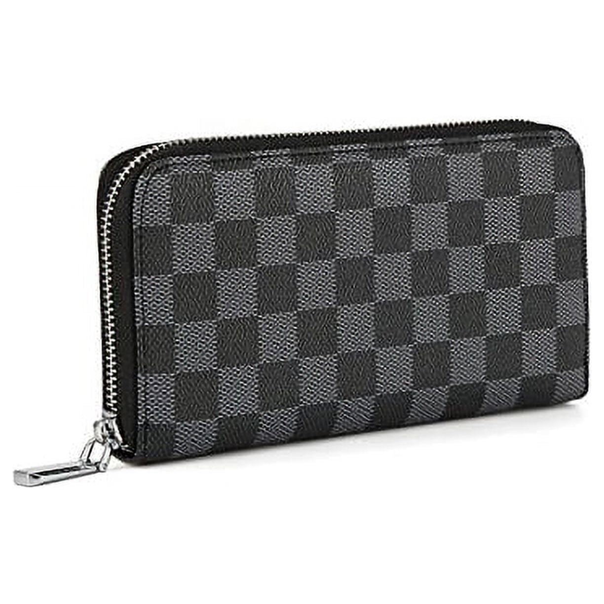 Daisy Rose Women's Checkered Zip Around Wallet and Phone Clutch RFID