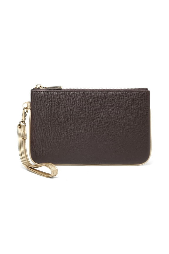 Zip Wristlet Wallet and Phone Clutch for Women - RFID Blocking PU Vegan Leather Multi Card Holder Organizer Fits All Smart Phone Sizes (Brown)