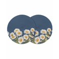 thumbnail image 1 of Daisy Round 15 Inch Placemats Set of 2, Spring Floral Summer Botanical Elegant Navy Blue HeatResistant Non Slip Place Mats for Dining Table, Wipeable Braided Kitchen Table Mats for Housewarming, 1 of 9