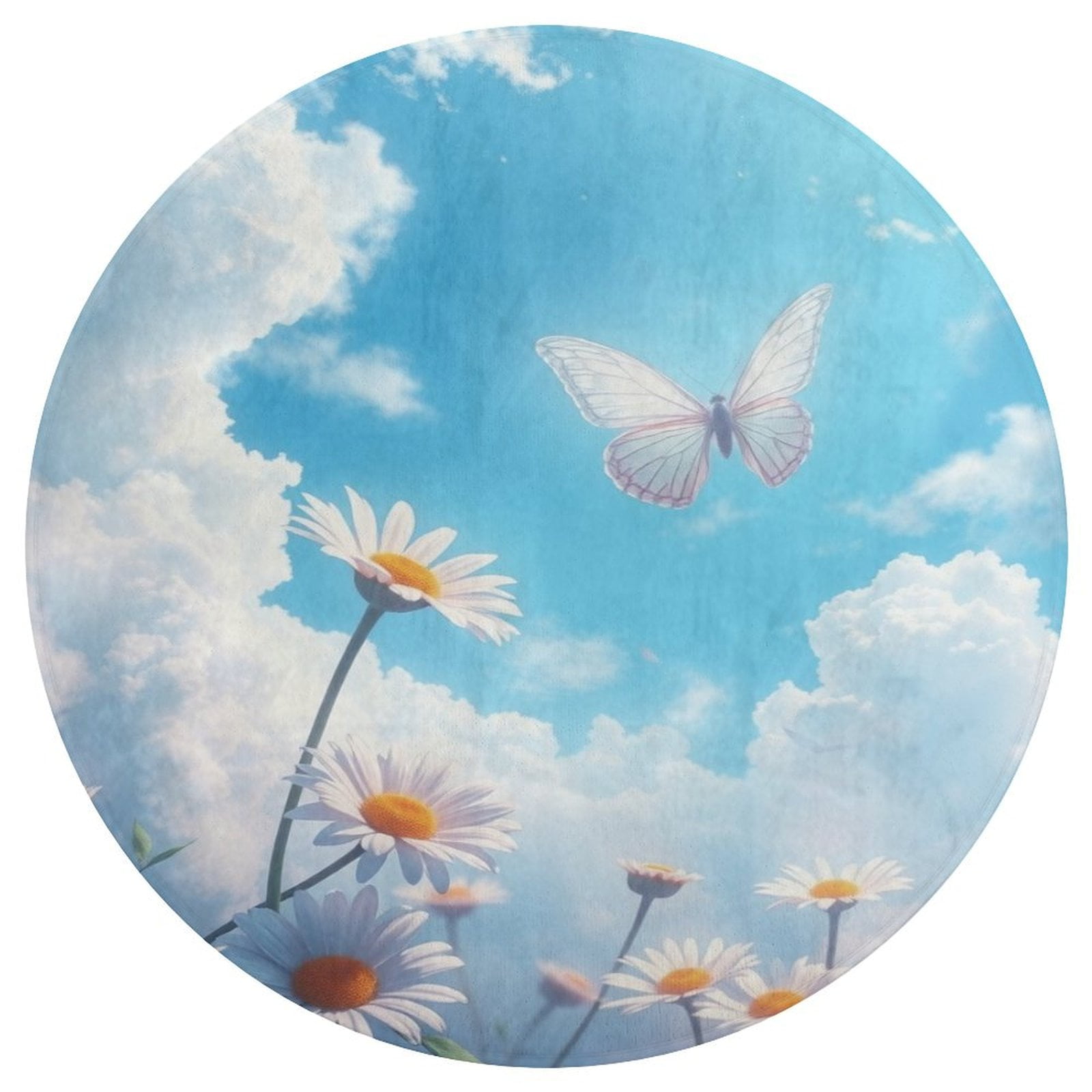 Daisy Round Area Rug Soft Sofa Nursery Carpet Floor Mat Non Slip Area ...