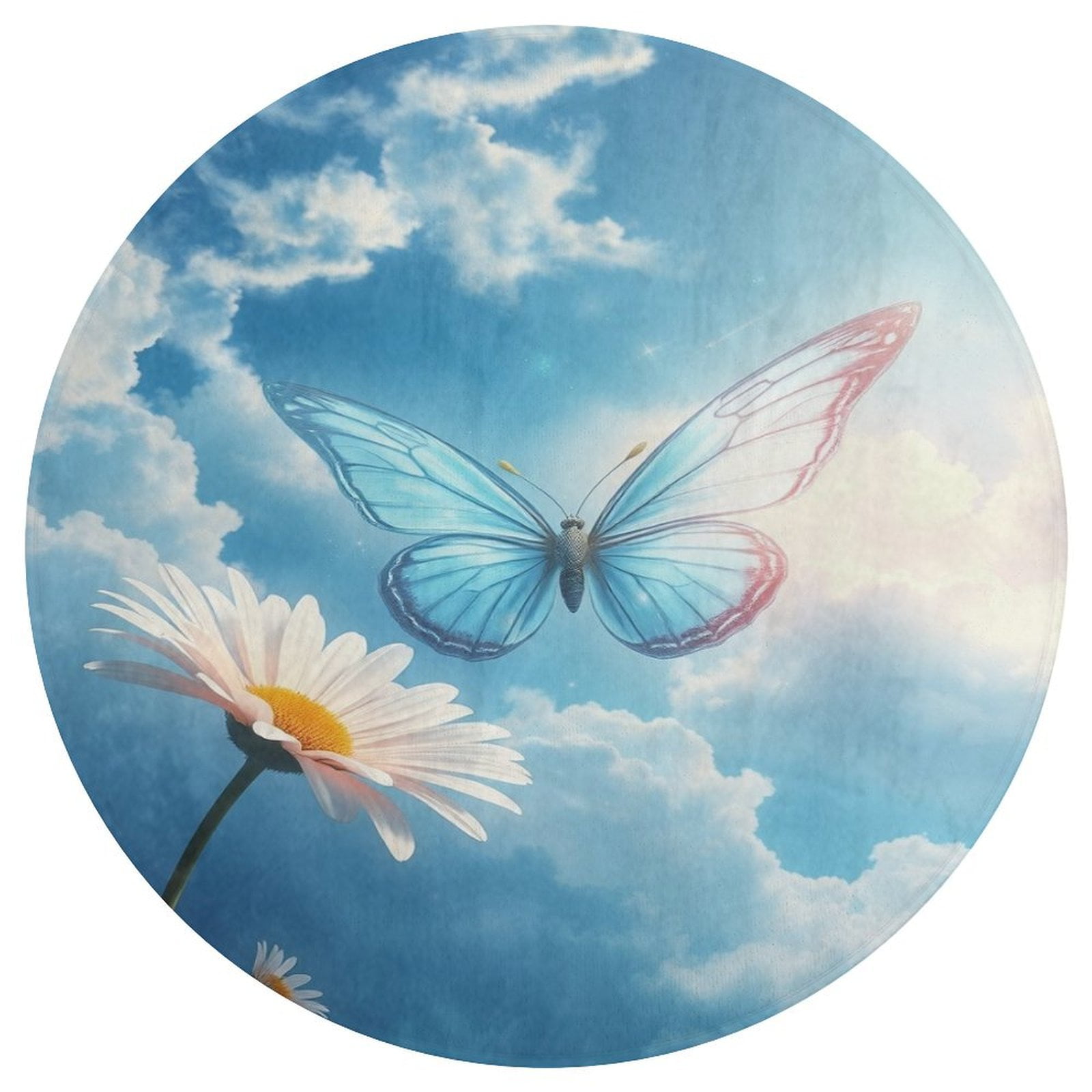 Daisy Round Area Rug Soft Sofa Nursery Carpet Floor Mat Non Slip Area ...