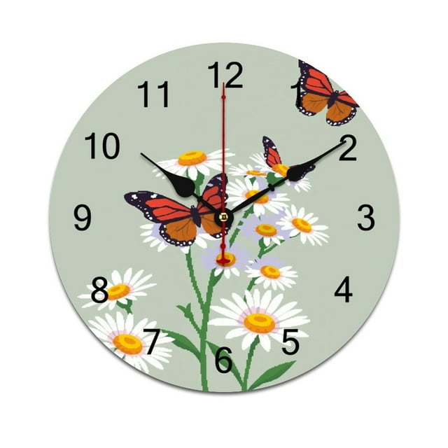 Daisy Round Wall Clock Modern Design Home Living Room Decoration
