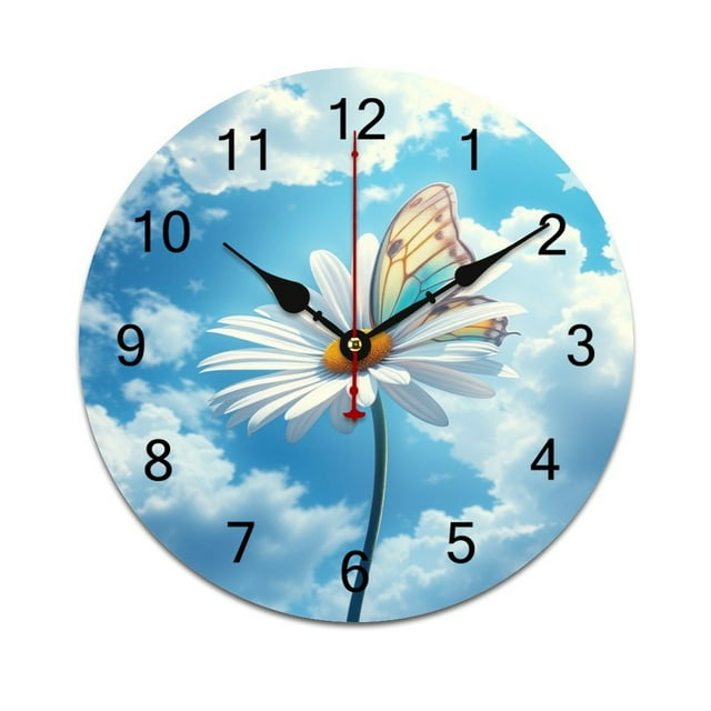 Daisy Round Wall Clock Modern Design Home Living Room Decoration