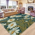 thumbnail image 1 of Daisy Rug Washable Floral Rugs For Living Room Bedroom, Yellow And White Flower Area Rug For Home Decor, Non Slip Backing Floor Carpet 4x5ft, 1 of 6