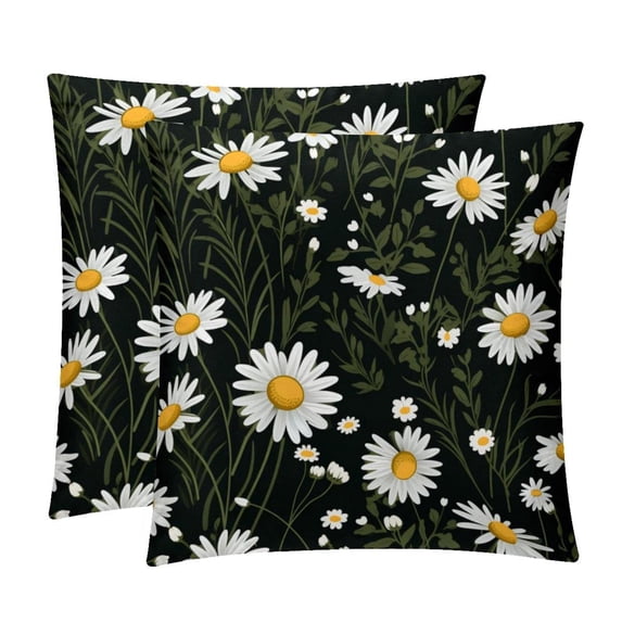Daisy Set of 2 Velvet Throw Pillow with Unique Patterns - 16x16, 18x18, 20x20 Inches for Various Occasions - Pillows Covers Throw Pillow Inserts Pillow Inserts