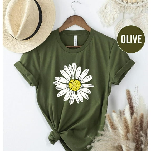 Daisy Shirt, Flower Shirt For Mom, Floral Tshirt Women Botanical Shirt Nature Lover Gift, Mothers Day Gift Idea, Floral Print Shirt Tshirt All Size S-5XL