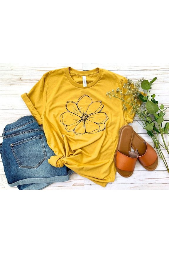 Daisy Shirt, Wildflower Shirt, Boho Shirt, Floral T-shirt Gift, Birth Month Flower, Gift For Sister, Summer Shirt, Women Shirt, Flower Shirt TH020649