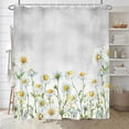 thumbnail image 1 of Daisy Shower Curtain, Floral Daisy Fabric Bathroom Curtains, Rustic Farmhouse Boho Shower Curtain Set, White Daisy Bathroom Shower Curtain with 12PCS Hooks, 60X70IN（Grey）, 1 of 3