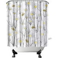 thumbnail image 1 of Daisy Shower Curtain Set Grey Flowers with Bees in Spring Blooming Bathroom Curtain Floral Fabric Curtain for Home Decor with Hooks 72"×72" Inches Yellow White, 1 of 6