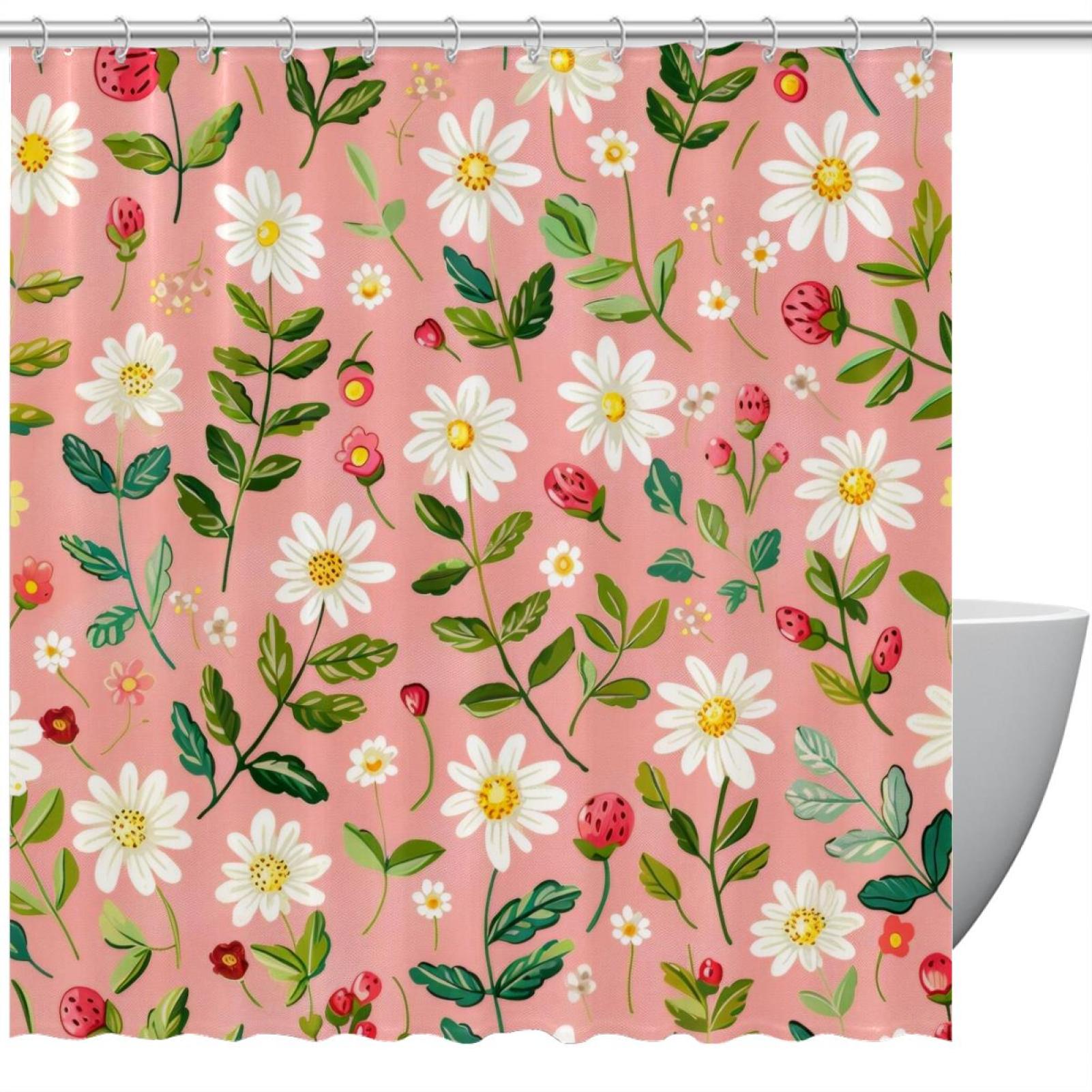 Daisy Shower Curtain Sets, Shower Curtain for Bathroom, Durable