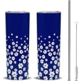 thumbnail image 1 of Daisy Skinny Tumblers with Lids and Straws - 20oz Stainless Steel Insulated Floral Travel Slim Cups, Perfect Daisy Gifts for Women, Daisy Decor, Keeps Drinks Hot for 4+ Hours and Cold for 10+ Hours, 1 of 6