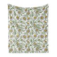 thumbnail image 1 of Daisy Soft Flannel Fleece Throw Blanket, Chamomile Blossoms Field Flourishing Spring Petals in the Park Garden Motif, Cozy Plush for Indoor and Outdoor Use, 60" x 80", Orange Dust Green, by Ambesonne, 1 of 5