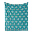 thumbnail image 1 of Daisy Soft Flannel Fleece Throw Blanket, Field of Blossoming Camomile Petals Image with Bees Flying and Making Honey Theme, Cozy Plush for Indoor and Outdoor Use, 50" x 70", Multicolor, by Ambesonne, 1 of 5