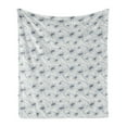 thumbnail image 1 of Daisy Soft Flannel Fleece Throw Blanket, Flower Branches Hand Drawn Blossom Spring Growth Feminine Retro Illustration, Cozy Plush for Indoor and Outdoor Use, 60" x 80", Slate Blue Pearl, by Ambesonne, 1 of 5