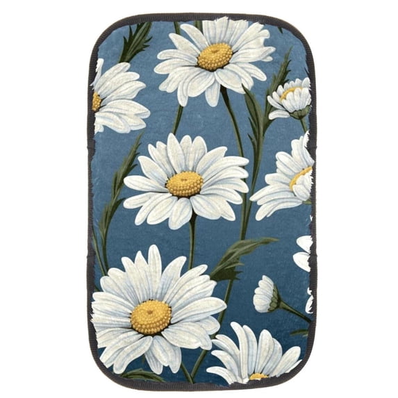 Daisy Soft Furry Printed Car Armrest Pad Mat Comfortable Armrest Accessory 12.5x8.2 Inch
