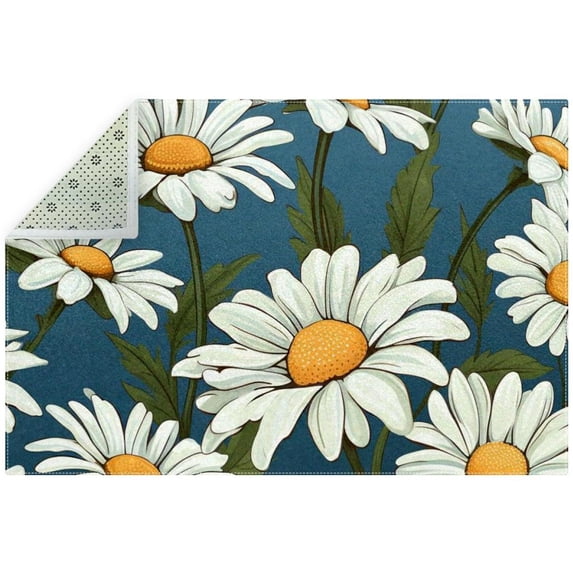Daisy Soft Polyester Bathroom Mat Rug Absorbent Quick Dry Shower Floor Carpet for Bath Tub Sink Toilet Modern Geometric Design 200x300cm - Grey