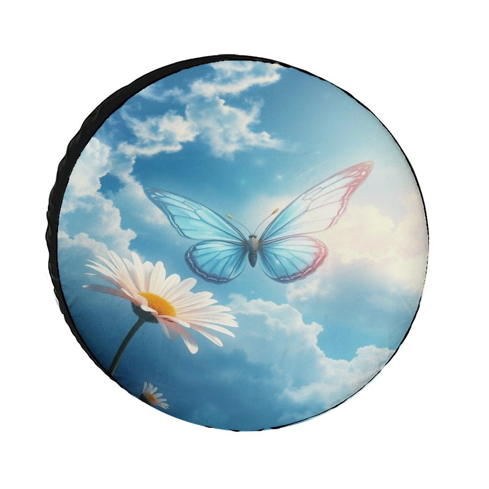 Custom Flip Flop & Daisy Spare Tire Cover - Made To Your Exact Tire Size, Optional Backup Camera Hole